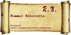Rummel Nikoletta névjegykártya