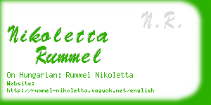 nikoletta rummel business card